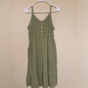 USED Green Strap Dress | Medium | Midi